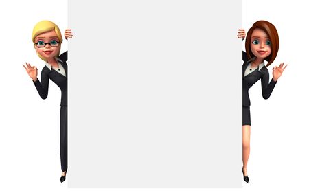 Young Business woman with signの写真素材