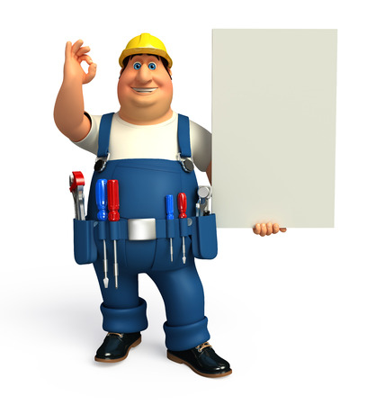 Plumber with white signの写真素材