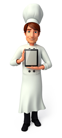 Chef with tabの写真素材