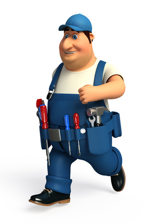 Mechanic with hammerの写真素材