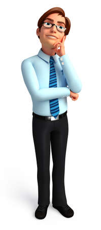 Service man is thinkingの写真素材