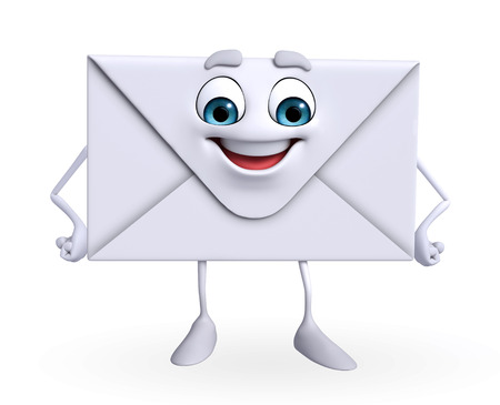 Cartoon Character of mail is happy の写真素材