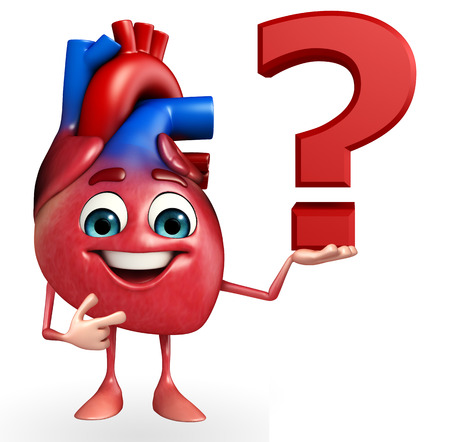 Cartoon Character of heart with question markの写真素材