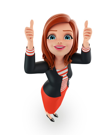 Illustration of corporate lady with best signの写真素材