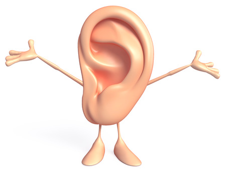 Cartoon Character of ear with happy poseの写真素材