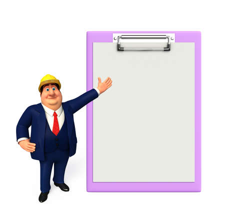 Illustration of Young Business Man with notepadの写真素材
