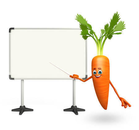 3d rendered illustration of carrot cartoon characterの写真素材