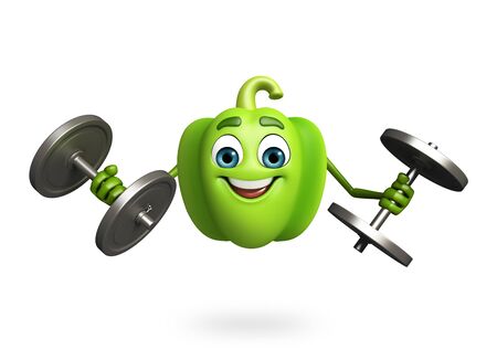 3d rendered illustration of cartoon character of capsicumの写真素材