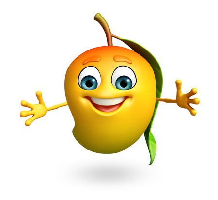 3d rendered illustration of mango cartoon characterの写真素材