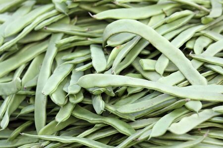 Young green pea pods