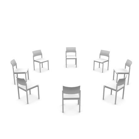 Chairs in circleの写真素材