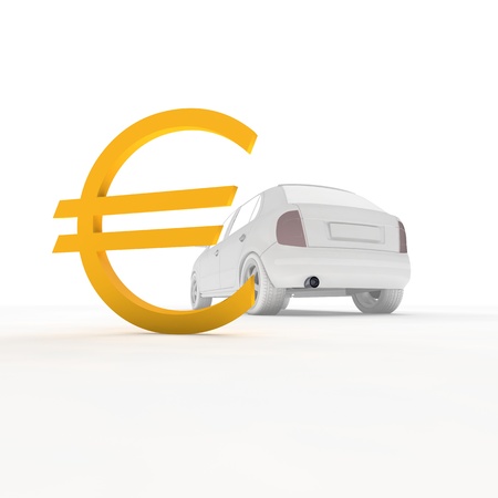 car and euro logoの写真素材