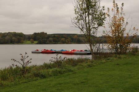 Autumn at the Wiesensee in the Westerwaldのeditorial素材