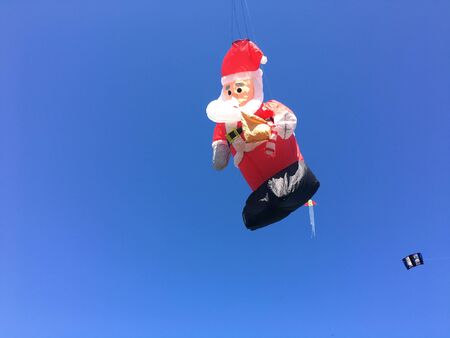 Santa Claus at the kite festival in Menden in Sauerlandの写真素材