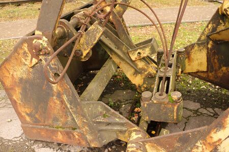 Disused excavator shovel in the Landscape Park North in Duisburgの写真素材