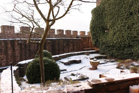 Small garden on the Wartburg near Eisenachのeditorial素材