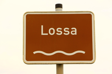 Name badge of the river Lossa in Thuringiaの写真素材