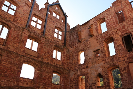 View of the outer walls of the former hunting lodge on the monastery grounds of Hirsau Abbey in the Black Forestの写真素材