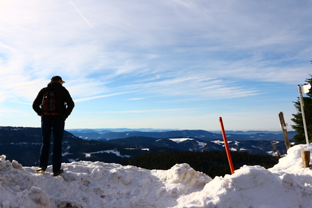 View over the wintry northern Black Forestの写真素材