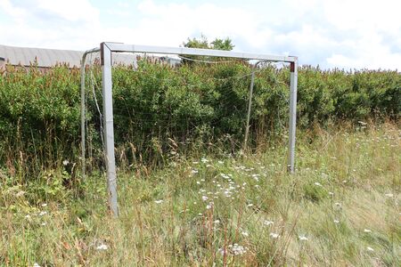 Football gate to be added on the former military site on the summit of the Wasserkuppe in the Rh?nの写真素材