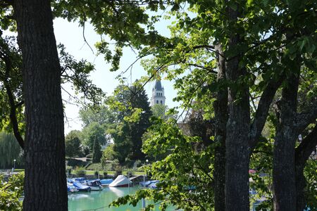 Small marina in Romanshorn on Lake Constance