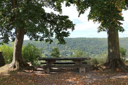 View from the ruins of Hohennagold over the Black Forestの写真素材
