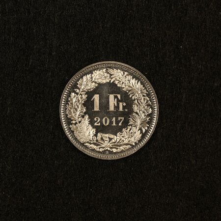 Front of a Swiss 1-franc coin