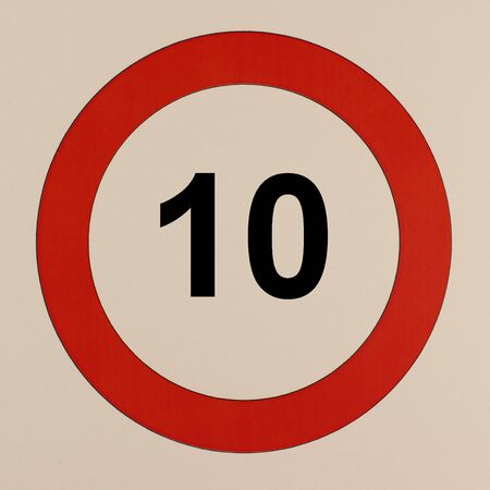 Graphical representation of the road traffic sign Maximum speed 10 km / hの写真素材
