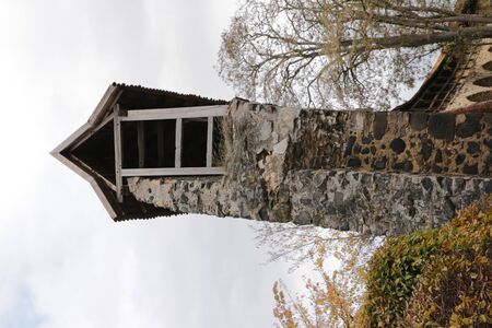 View of the old city wall in the old town of Butzbachの写真素材