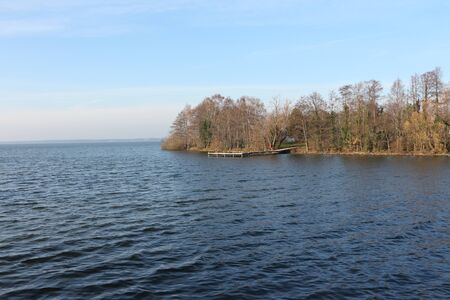 View of the bathing island in Steinhudeの写真素材