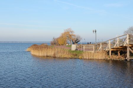 View of the Steinhude promenade on the Steinhuder Meerの写真素材