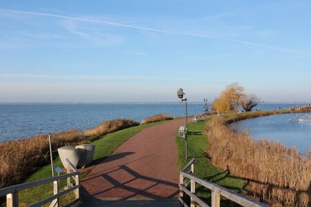 View of the Steinhude promenade on the Steinhuder Meerの写真素材