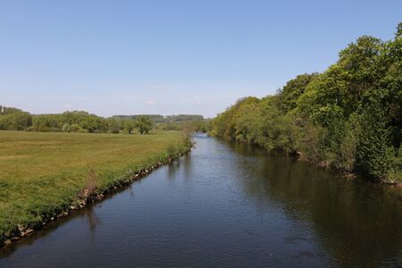 View of the Ruhr on the Ruhr Valley Cycle Path in Wickede an der Ruhr