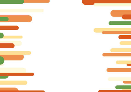 Abstract geometric rounded stripes pattern orange yellow beige and light green.のイラスト素材