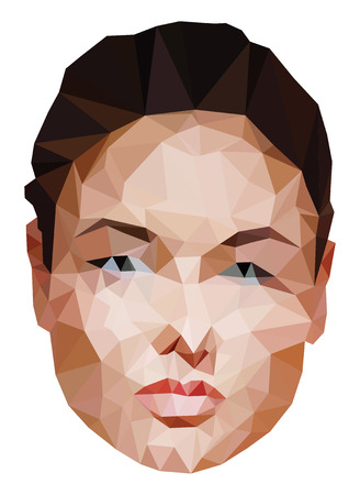 Face of a woman made with triangle, eps10 vector.のイラスト素材