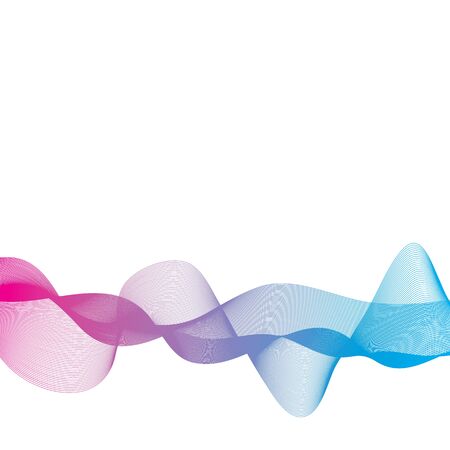 Vector abstract intertwined pink blue colorful lines isolated on white background.のイラスト素材