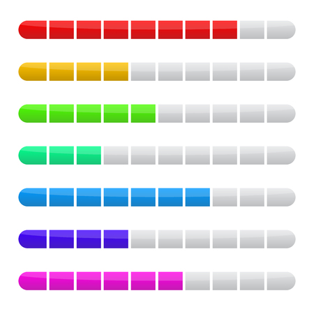 Vector Preloader Loading Bars Colorful isolated on white eps.のイラスト素材