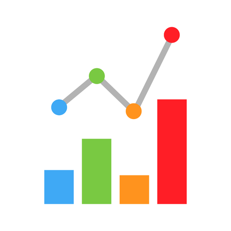 Mobile Graph Vector Icon. Simple flat chart ico colorful progressive. Diagram finance business growth infographic barのイラスト素材