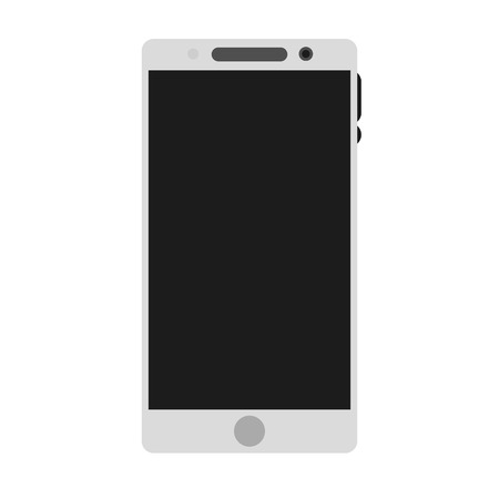 Smartphone icon in the style flat design on the white isolated background. stock vector illustration eps10. White blank mobile phone device gadget for web designのイラスト素材