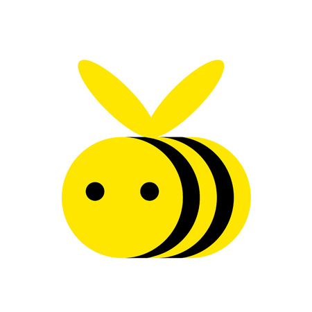 Bee honey icon simplified yellow black. Flat icon circle bee honey brand identity symbol.のイラスト素材
