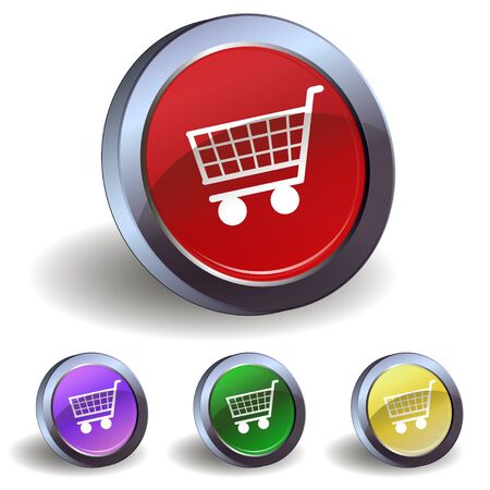 Button with a shopping cartのイラスト素材