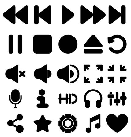 Media player icons setのイラスト素材