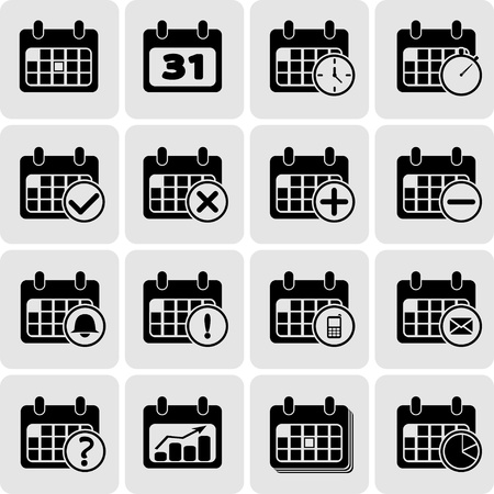 Black calendar events iconのイラスト素材