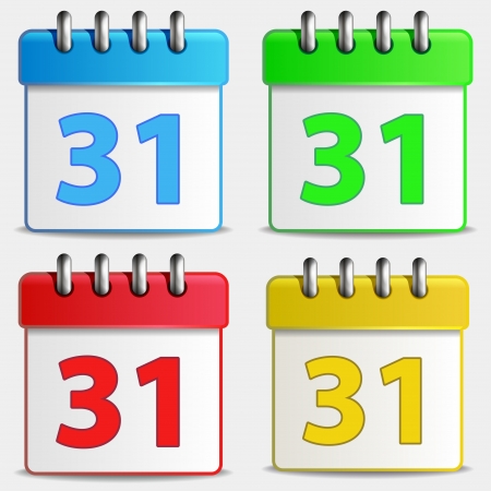 Four colored calendar iconsのイラスト素材