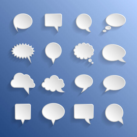 Paper Speech Bubbles. Editable EPS and Render in JPG formatのイラスト素材