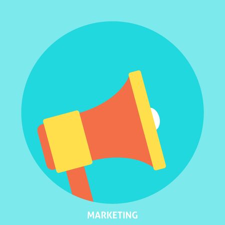 Megaphone Flat Icon. Editable EPS formatのイラスト素材