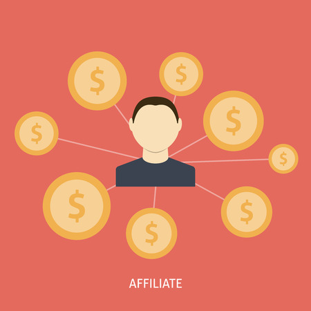 Affiliate Icon Flat. Editable EPS formatのイラスト素材