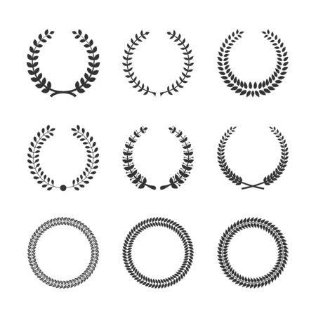 Circular Laurel Wreaths. Editable EPS formatのイラスト素材