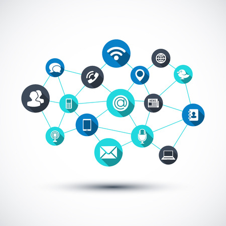 Social media network communication. のイラスト素材