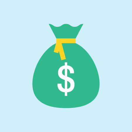 Money Bag Flat Icon. Editable EPS vector formatのイラスト素材